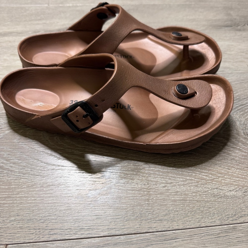 Birkenstock Gizeh EVA Copper Bronze Waterproof Sandals Womens Size 8 EU 39